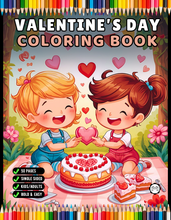 Load image into Gallery viewer, Cute Lama Valentine’s Day Coloring Book Bold Easy Pages for Kids Teens Adults Stress Relief Relaxation Gift