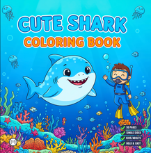 Load image into Gallery viewer, Cute Funny Shark Coloring Book for Kids Adults Ocean Animals Relaxing Marine Life Pages Coloring Book