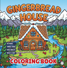 Load image into Gallery viewer, Christmas Gingerbread House Coloring Book Cute Holiday Gingerbread Homes for Kids Teens Adults Easy Cozy Winter Coloring Pages