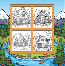 Load image into Gallery viewer, Christmas Gingerbread House Coloring Book Cute Holiday Gingerbread Homes for Kids Teens Adults Easy Cozy Winter Coloring Pages