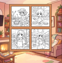 Load image into Gallery viewer, Kawaii Anime Girls Coloring Book for Kids Teens Adults – Cute Manga Characters Easy Japanese Scenes