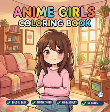 Load image into Gallery viewer, Kawaii Anime Girls Coloring Book for Kids Teens Adults – Cute Manga Characters Easy Japanese Scenes
