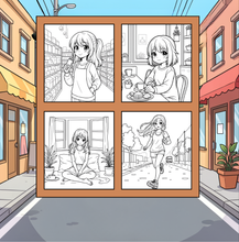 Load image into Gallery viewer, Kawaii Anime Girls Coloring Book for Kids Teens Adults – Cute Manga Characters Easy Japanese Scenes