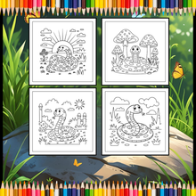 Load image into Gallery viewer, Funny Cute Snake Coloring Book for Kids Teens Adults Cool Reptile Designs Single Sided Pages Fun Stress Relief Activity