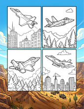Load image into Gallery viewer, Military Jet Fighter Plane Coloring Book for Kids Adults Boys Girls: 50 Pages Single Sided F-35 Lightning Fighter Jet Airplane Coloring Book
