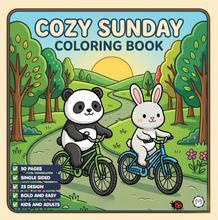 Load image into Gallery viewer, Cozy Sunday Coloring Book for Adults Kids Boys Girls Teens: Cool Funny Animals Weekend Sunday Coloring Pages for School Children