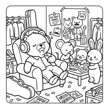 Load image into Gallery viewer, Cozy Pop Star Animal Coloring Book for Adults Kids Boys Girls Teens Bold and Easy Cool Pop Star Singer Animal Coloring Sheets for Children