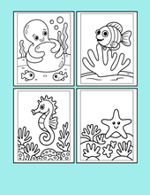 Load image into Gallery viewer, Cozy Cute Sea Creatures Coloring Book for Kids Adults Boys Girls Teens: Cool Underwater Animals Sea Ocean Fish Coloring Activity Book