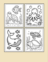 Load image into Gallery viewer, Cozy Cute Sea Creatures Coloring Book for Kids Adults Boys Girls Teens: Cool Underwater Animals Sea Ocean Fish Coloring Activity Book