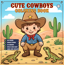 Load image into Gallery viewer, Cozy Cowboy Animals Coloring Book for Adults Kids Boys Girls Teens: Kawaii Cowboy Cute Animals Coloring Activity Book for Children