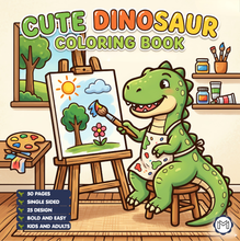 Load image into Gallery viewer, Cute Dinosaur Coloring Book Gift for Adults Kids Men Women Boys Girls Teens: Single Sided Dino Coloring Activity Sheets Book for Children