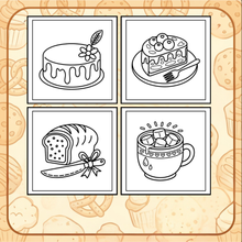 Load image into Gallery viewer, 50 Pages Cozy Snack Foodie Food Lover Coloring Book for Adults Kids Men Women Boys Girls Teens Youth: Simple Bold Easy Snack Coloring Book