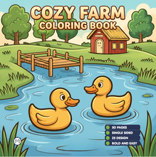 Load image into Gallery viewer, 50 Pages Cute Farm Animals Coloring Book Gift for Kids Boys Girls Teens Children Youth: Country Farm Animals Cow Sheep Coloring Book
