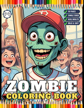 Load image into Gallery viewer, Creepy Cute Zombie Coloring Book for Kids Teens Spooky Halloween Activity Single Sided Pages Fun Horror Gift
