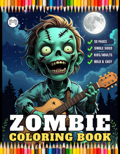 Load image into Gallery viewer, Creepy Cute Zombie Coloring Book for Kids Teens Spooky Halloween Activity Single Sided Pages Fun Horror Gift