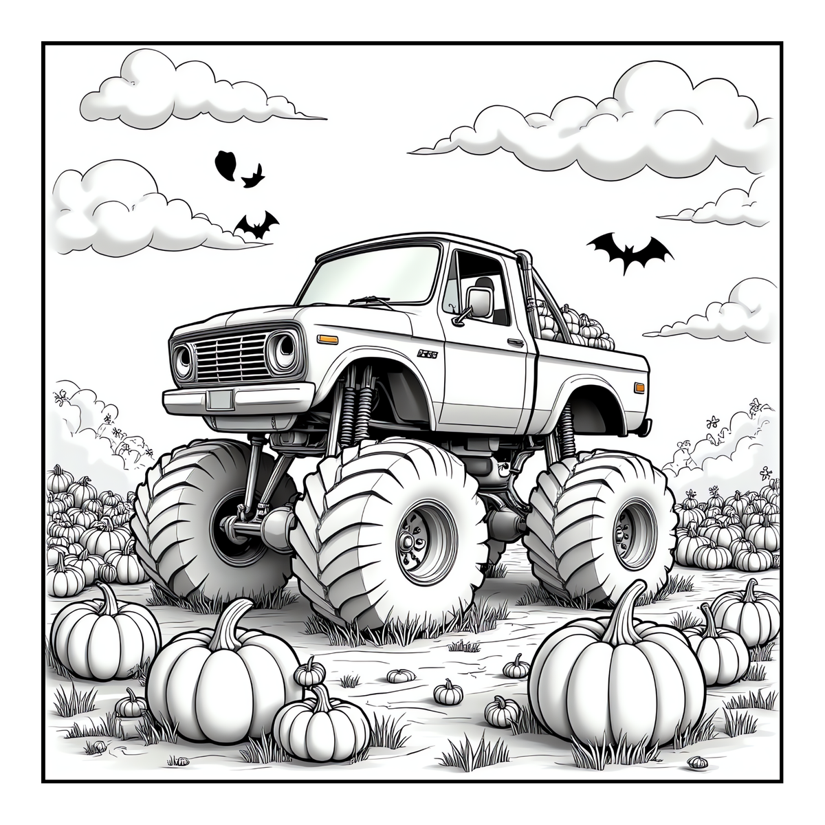 Monster Truck Coloring Book for Kids Adults: Easy Monster Truck Coloring Book Pages for Toddlers Boys Girls Adults