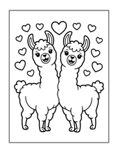 Load image into Gallery viewer, Cute Lama Valentine’s Day Coloring Book Bold Easy Pages for Kids Teens Adults Stress Relief Relaxation Gift