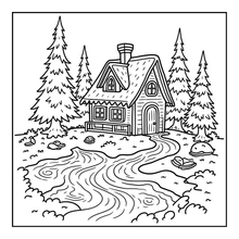 Load image into Gallery viewer, Christmas Gingerbread House Coloring Book Cute Holiday Gingerbread Homes for Kids Teens Adults Easy Cozy Winter Coloring Pages