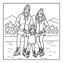 Load image into Gallery viewer, Ice Skating Coloring Book Kids Adults, Winter Sports Figure Skate Activity Coloring Pages, Gift for Skaters Hockey Fans