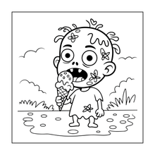 Load image into Gallery viewer, Creepy Cute Zombie Coloring Book for Kids Teens Spooky Halloween Activity Single Sided Pages Fun Horror Gift