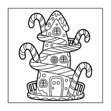 Load image into Gallery viewer, Cute Christmas Gingerbread House Coloring Book Whimsical Candy Holiday Pages for Kids Teens Adults Festive Relaxation Gift