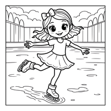 Load image into Gallery viewer, Ice Skating Coloring Book Kids Adults, Winter Sports Figure Skate Activity Coloring Pages, Gift for Skaters Hockey Fans
