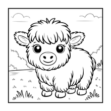 Load image into Gallery viewer, Highland Cow Coloring Book Gift for Adults Kids Boys Girls Teens: Single Sided Pages 25 Designs Cozy Cow Coloring Book for Children