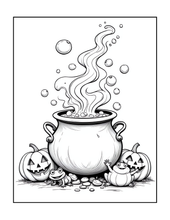 Load image into Gallery viewer, Halloween Coloring Book for Adults Kids, Printed Physical Book, 25 Bold Easy Spooky Designs, Single-Sided Pages, Perfect Halloween Gift