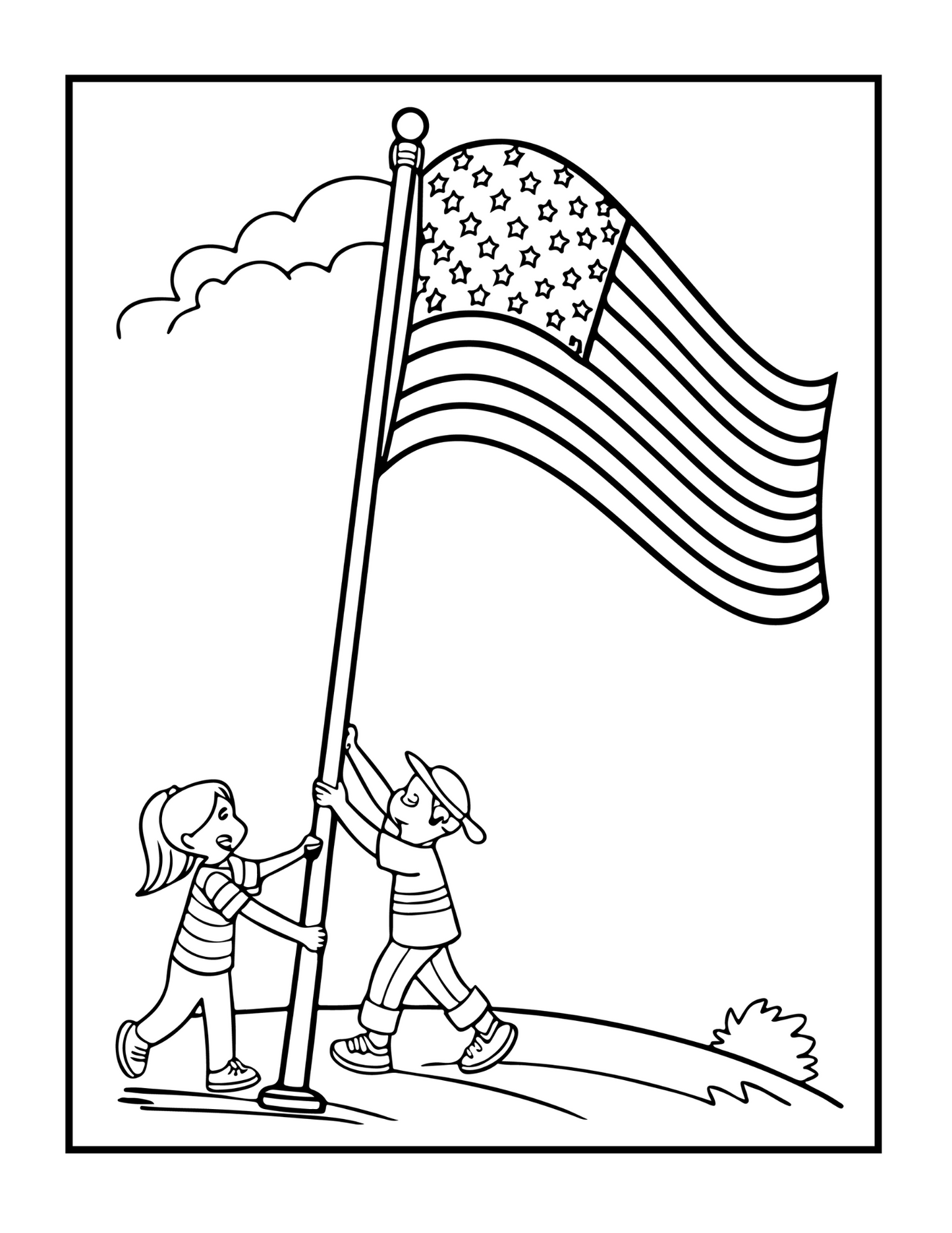 4th of July Independence Day Coloring Book Gift for Kids Boys Girls Young Teens 50 Pages Single Sided 4th of July Coloring Activity Sheets
