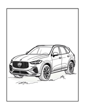 Load image into Gallery viewer, Printed Car Coloring Book for Kids Adults 25 Easy Vehicle Designs Physical Auto Activity Book Single Sided Pages Race Cars Off Road