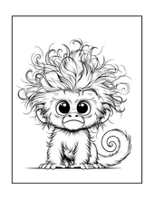 Load image into Gallery viewer, Cute Monkey Coloring Book for Kids Adults Fun Zoo Animal Pages, Stress Relief Creative Activity Coloring Book