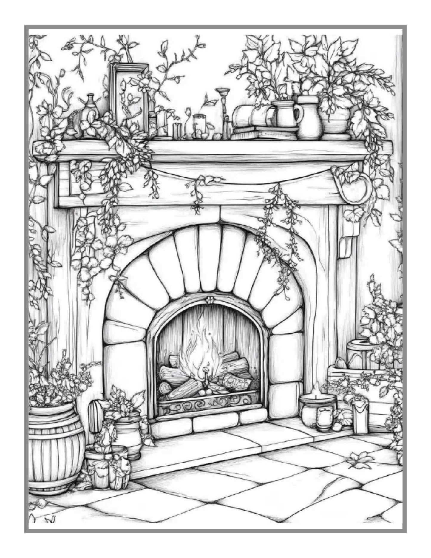 50 Pages Interior Design Cute Cozy Room Coloring Book Birthday Gift for Adults Kids Men Women Boys Girls House Home Living Room Coloring