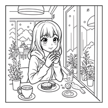 Load image into Gallery viewer, Kawaii Anime Girls Coloring Book for Kids Teens Adults – Cute Manga Characters Easy Japanese Scenes
