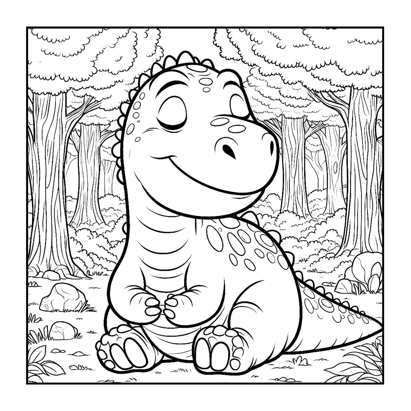 Cute Dinosaur Coloring Book Gift for Adults Kids Men Women Boys Girls Teens 50 Pages Single Sided Dino Coloring Activity Sheets for Children