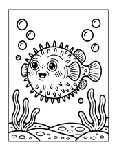 Load image into Gallery viewer, Cozy Cute Sea Creatures Coloring Book for Kids Adults Boys Girls Teens: Cool Underwater Animals Sea Ocean Fish Coloring Activity Book