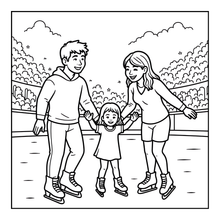 Load image into Gallery viewer, Ice Skating Coloring Book Kids Adults, Winter Sports Figure Skate Activity Coloring Pages, Gift for Skaters Hockey Fans