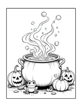 Load image into Gallery viewer, Halloween Coloring Book for Adults Kids, Printed Physical Book, 25 Bold Easy Spooky Designs, Single-Sided Pages, Perfect Halloween Gift