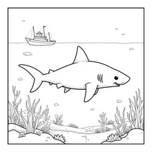 Load image into Gallery viewer, Cute Funny Shark Coloring Book for Kids Adults Ocean Animals Relaxing Marine Life Pages Coloring Book