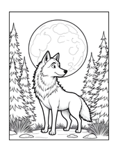Load image into Gallery viewer, Cute Wolf Coloring Book for Kids and Adults, Bold and Easy Printed Coloring Book, 25 Single-Sided Wolf Designs, Animal Gift for All Ages