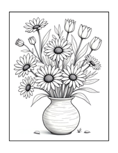 Load image into Gallery viewer, Botanical Coloring Book for Adults and Kids, Printed Physical Book, 25 Bold Easy Plant Designs, Single Sided Nature Art Therapy Gift