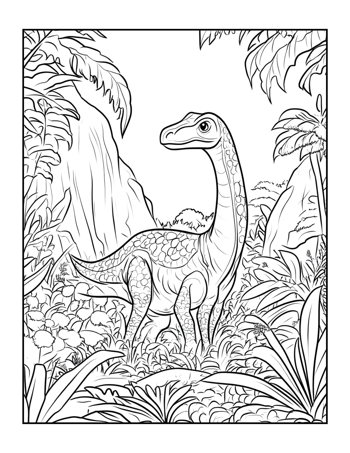Cute Dinosaur Coloring Book Gift for Adults Kids Men Women Boys Girls Teens 50 Pages Single Sided Dino Coloring Activity Sheets for Children