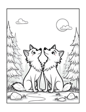 Load image into Gallery viewer, Cute Wolf Coloring Book for Kids and Adults, Bold and Easy Printed Coloring Book, 25 Single-Sided Wolf Designs, Animal Gift for All Ages