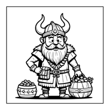 Load image into Gallery viewer, Cute Vikings Coloring Book for Kids Teens Adults Norse Warrior Mythology Single Sided Pages Fun Stress Relief Activity