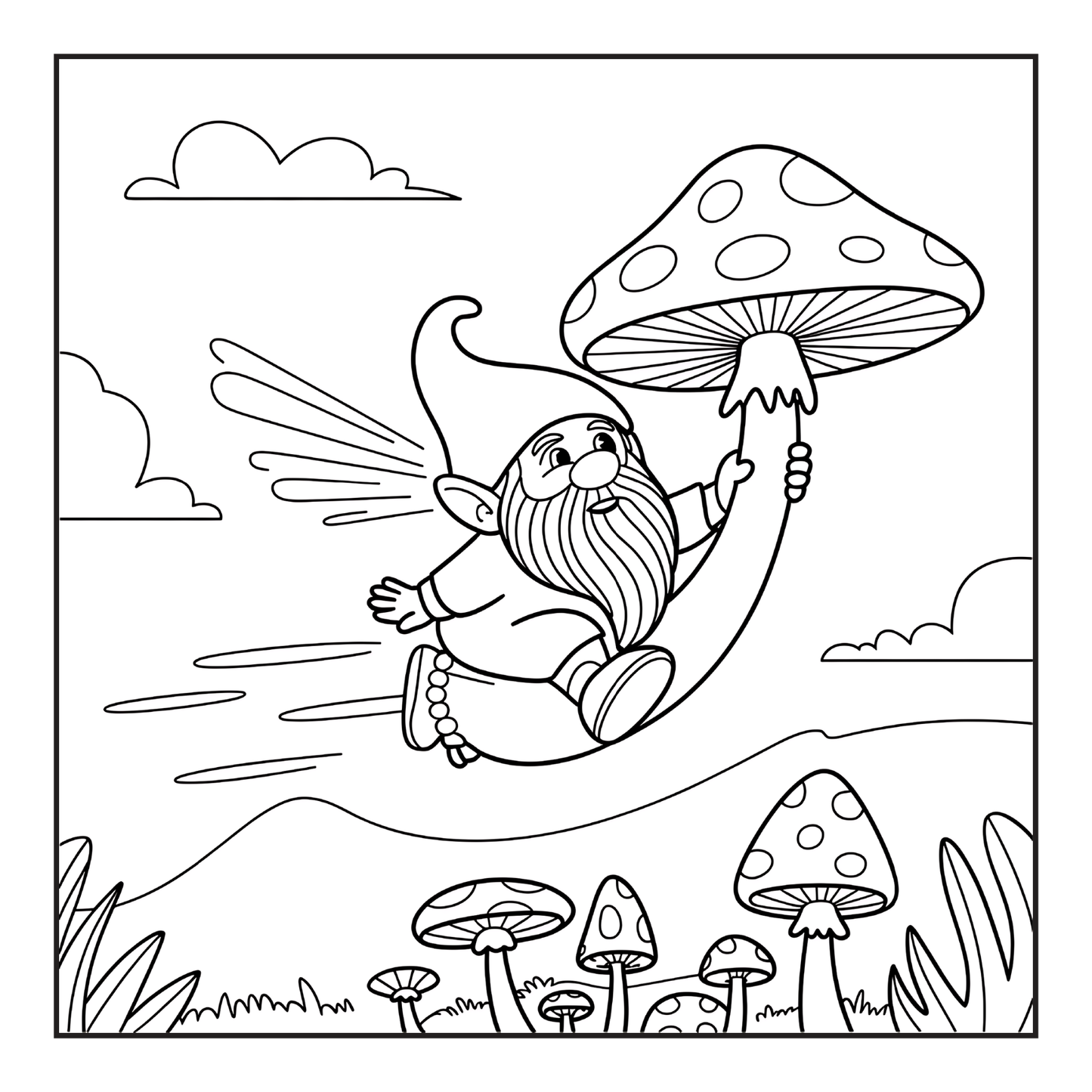 Bold Easy Simple Whimsical Gnome Coloring Sheets Cozy and Comfy Garden Gnomes Coloring Book Gift for Adults Men Women Kids Boys Girls Teens