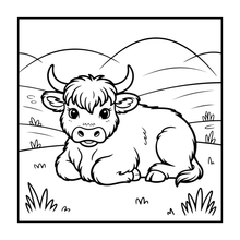 Load image into Gallery viewer, Highland Cow Coloring Book Gift for Adults Kids Boys Girls Teens: Single Sided Pages 25 Designs Cozy Cow Coloring Book for Children