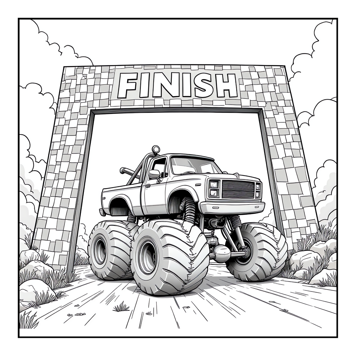 Monster Truck Coloring Book for Kids Adults: Easy Monster Truck Coloring Book Pages for Toddlers Boys Girls Adults