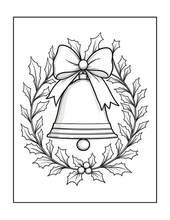 Load image into Gallery viewer, Cozy Christmas Coloring Book for Kids Adults: 25 Bold Easy Single Sided Holiday Coloring Pages with Cute Kitten Santa Snowman Designs