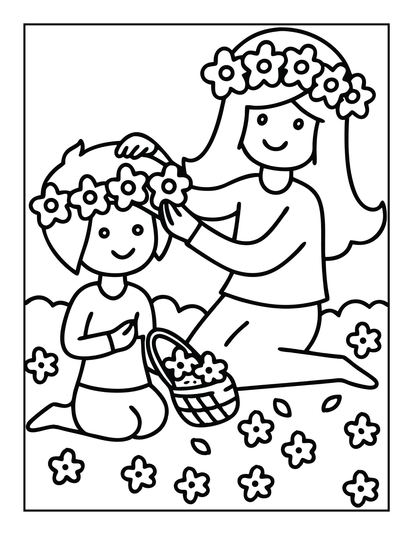 50 Pages Happy Mother's Day Coloring Book Gift for Kids Boys Girls Young Teens Youth Mom and Kids Coloring Pages Bold and Easy Mothers Day