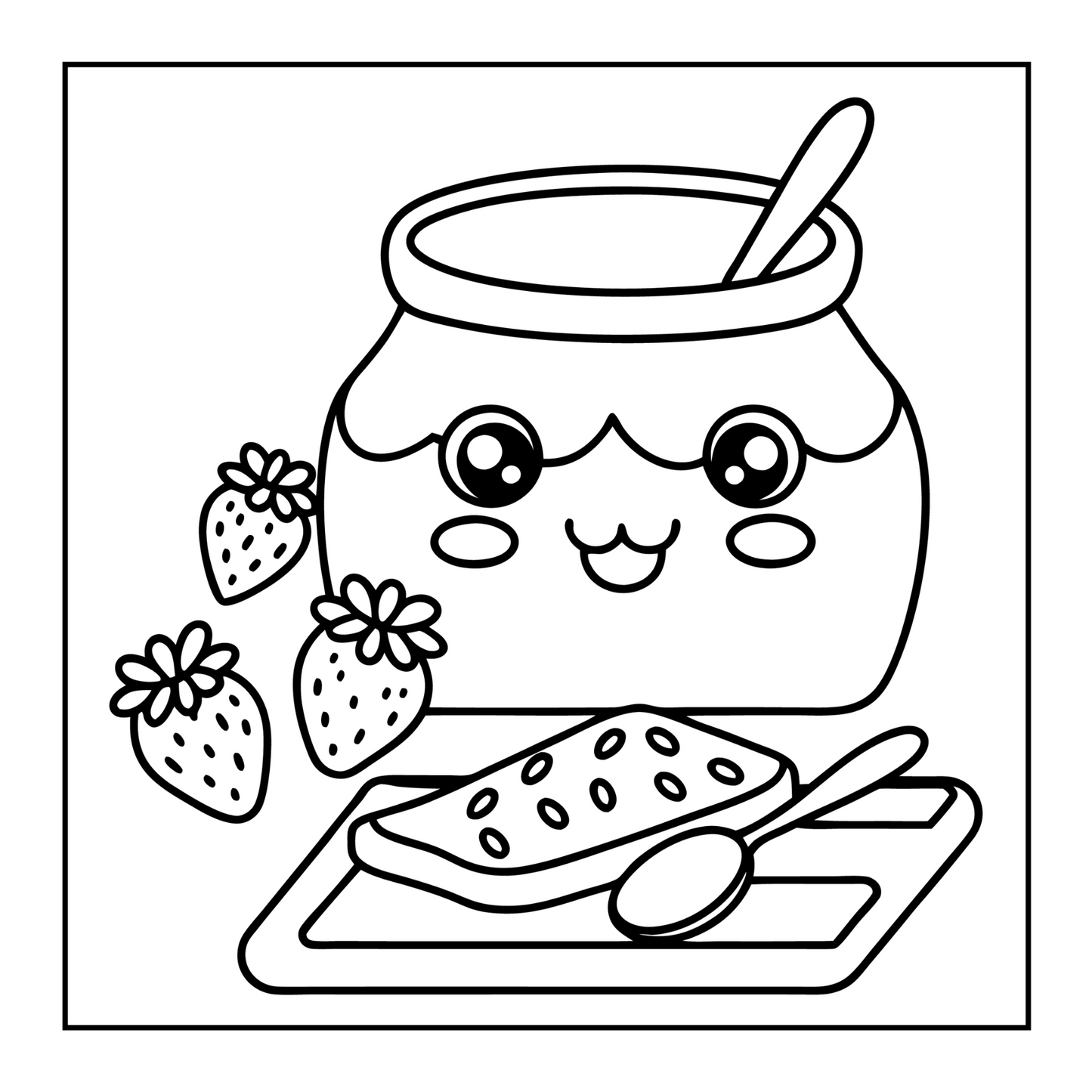 50 Pages Cozy Dessert Foodie Food Lover Coloring Book for Young Kids Men Women Boys Girls Teens Youth Simple Bold and Easy Cute Coloring