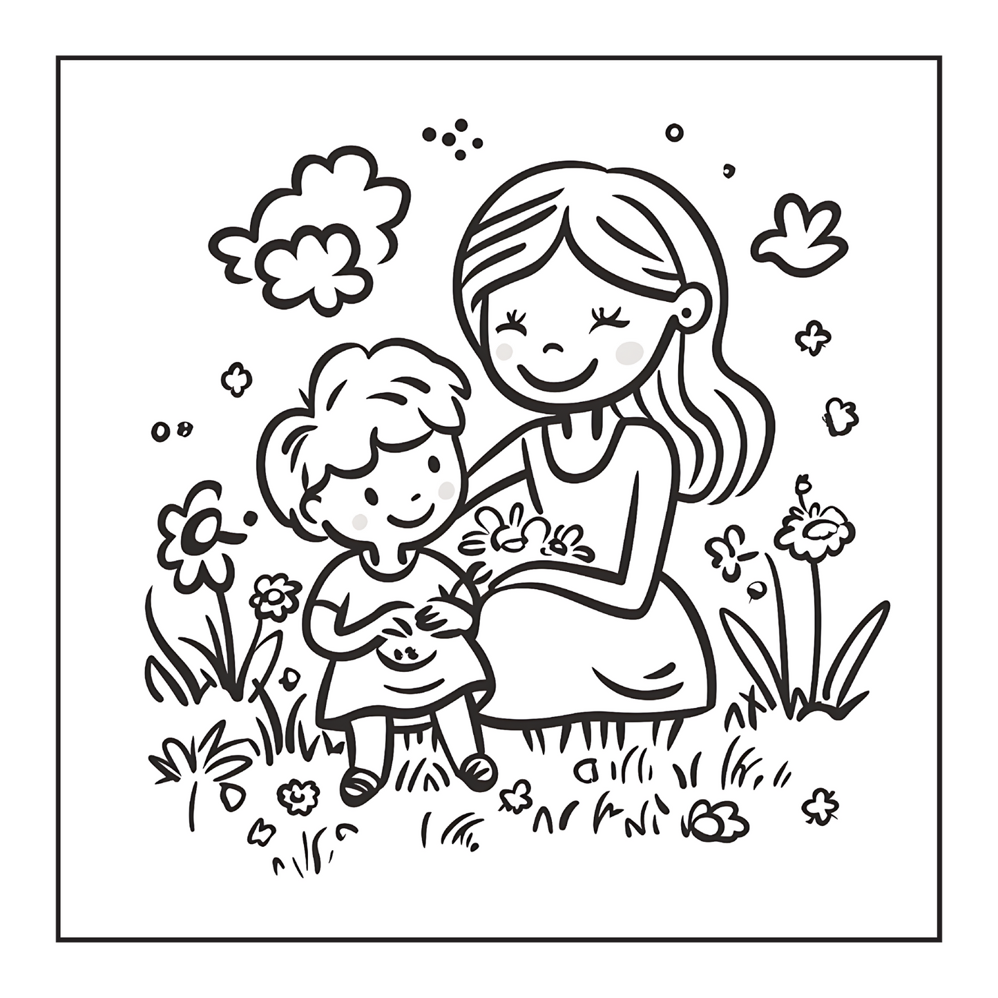 50 Pages Happy Mother's Day Coloring Book Gift for Kids Boys Girls Young Teens Youth Mom and Kids Coloring Pages Bold and Easy Mothers Day